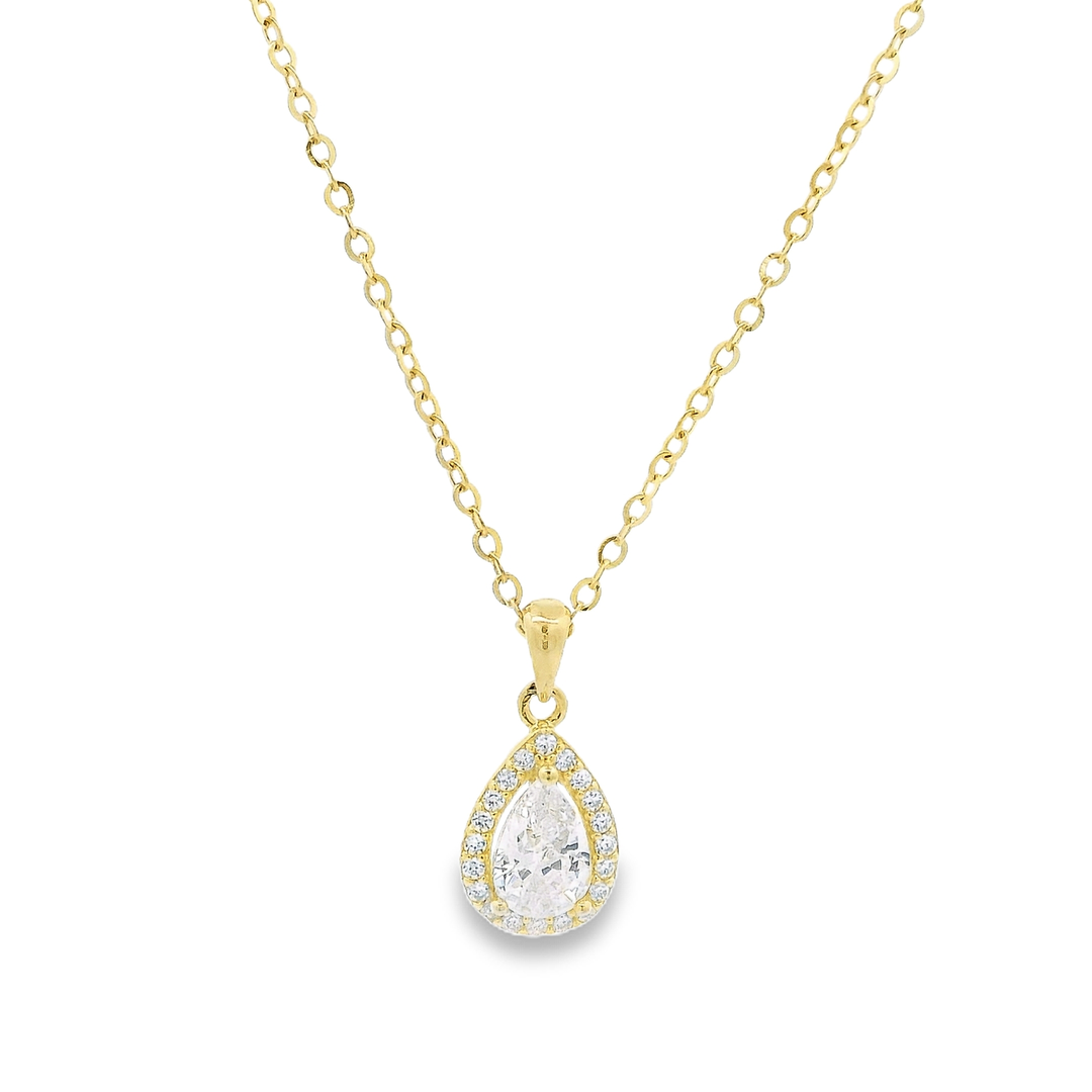 Mystic Drop Golden Sterling Silver Pendant Chain