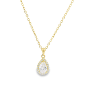 Mystic Drop Golden Sterling Silver Pendant Chain