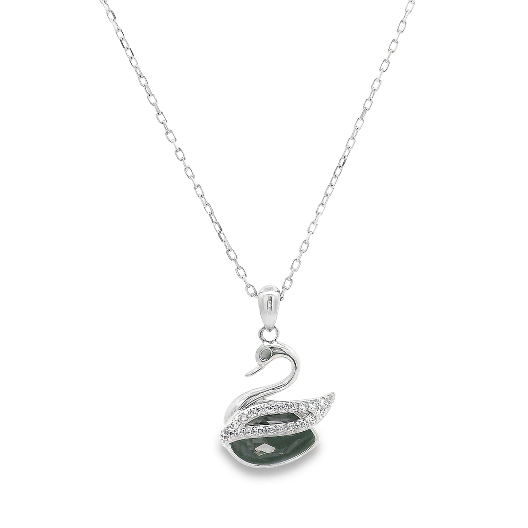 Serene Swan Sterling Silver Pendant Chain