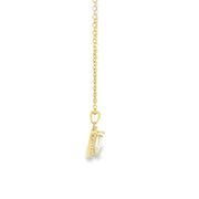 Diamond Heart Golden Sterling Silver Pendant Chain