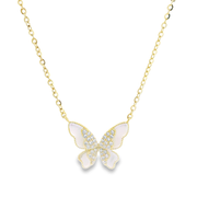 Butterfly Golden Sterling Silver Pendant Chain