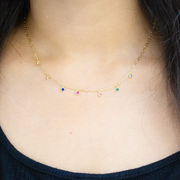 Nira Stone 925 sterling silver pendants chain set