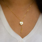 Key to my heart 925 sterling silver pendants chai set