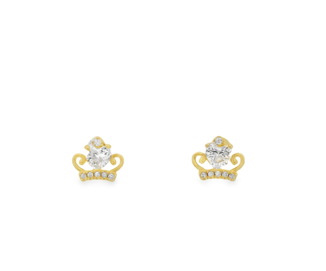 Crown Silver stud earrings