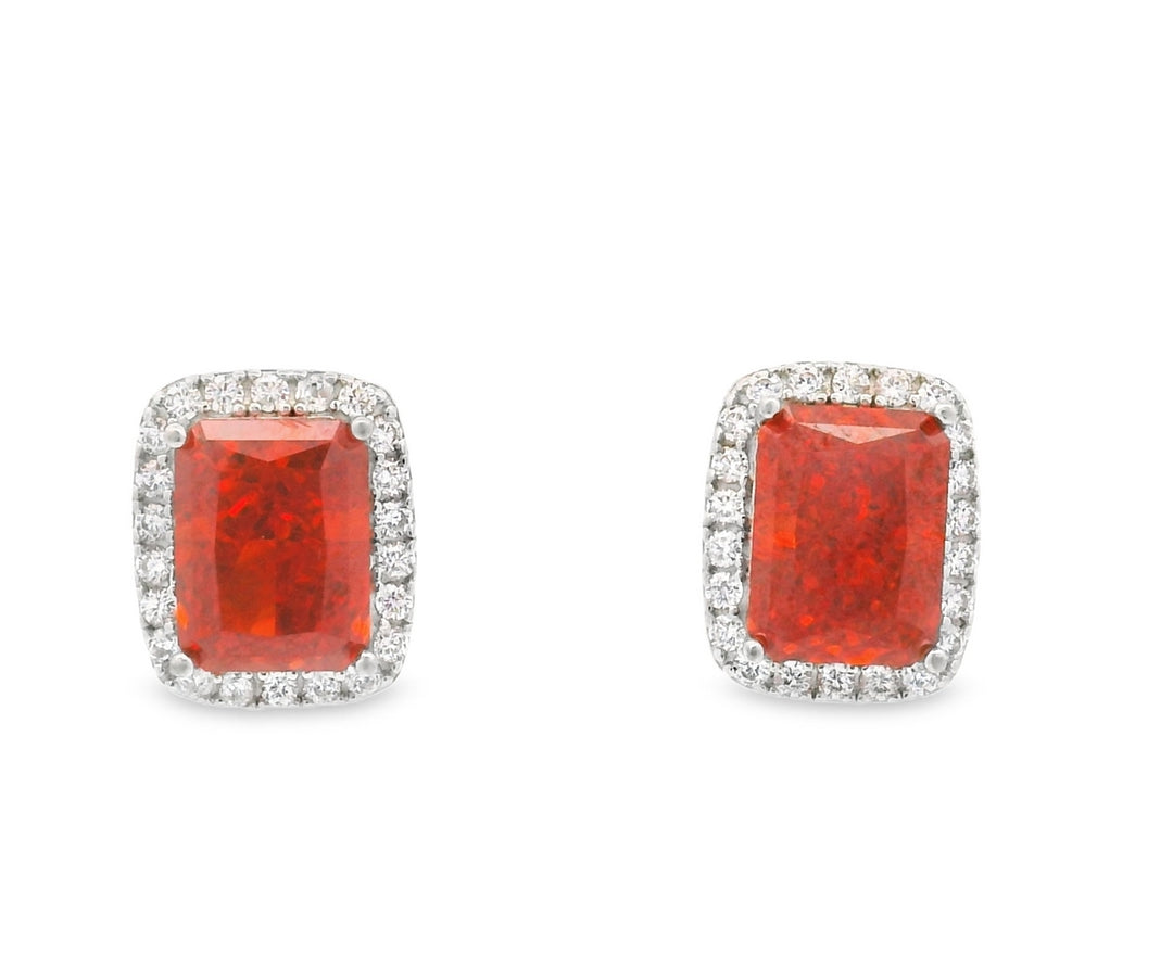 Dazzling Ruby Silver stud earrings