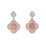 Load image into Gallery viewer, Pink Flower MOP silver earrings
