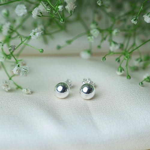 Ontique 925 Silver Globe Studs Earrings For Women