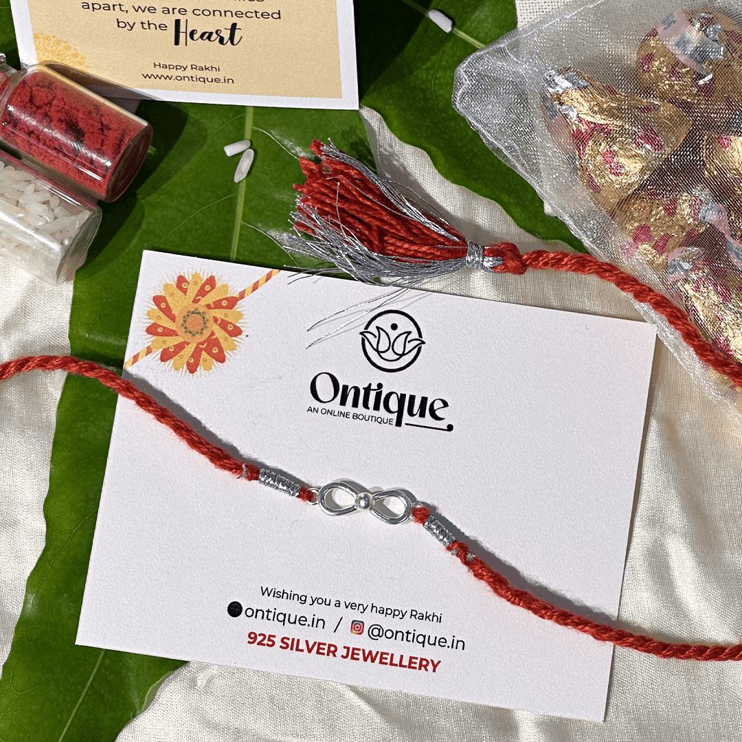 Silver infinity loop Rakhi