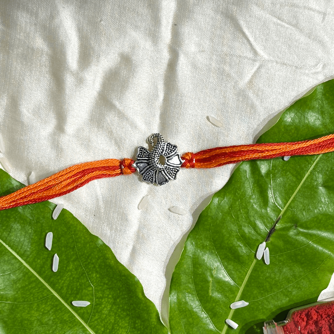 Silver Peacock Rakhi