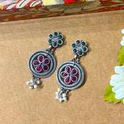 Tattva Silver Oxidised Earrings