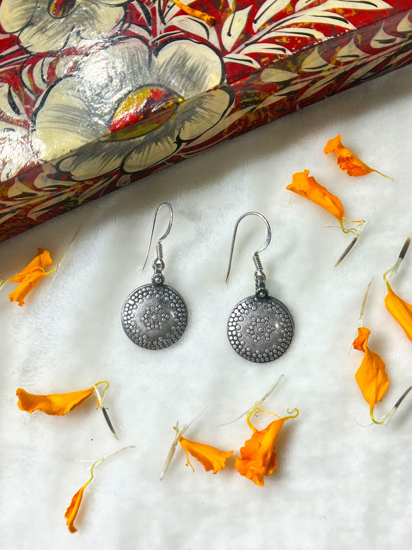 Trishla Oxidised Silver Earrings