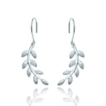 Load image into Gallery viewer, Diamond leaf Silver Hook Earrings
