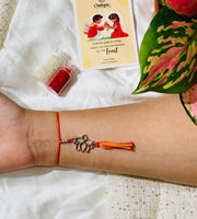 Silver Lotus Lumba Rakhi