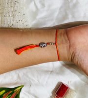 Silver Elephant Lumba Rakhi for Bhabhi