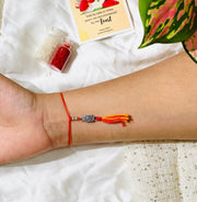 Silver Intricate Lotus Lumba Rakhi