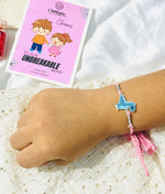 Load image into Gallery viewer, Silver Dinosaur Rakhi for kids
