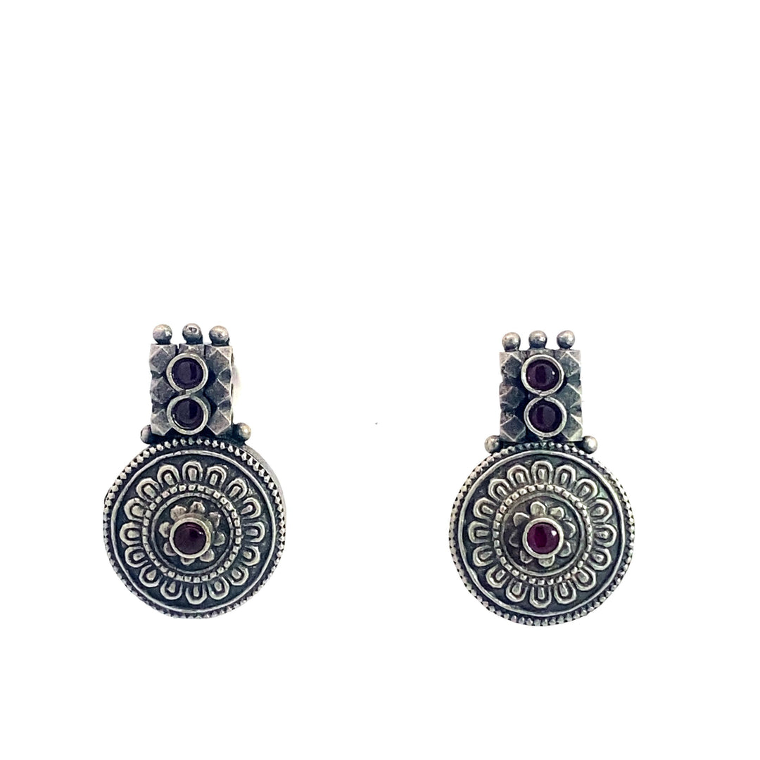 Vyom Oxidised Silver Earrings