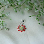 Load image into Gallery viewer, Ontique 925 Silver Flower Shaped Pendant For Kids
