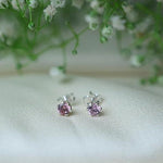 Load image into Gallery viewer, Ontique 925 Silver Lilac Studs Earrings For Women
