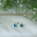 Load image into Gallery viewer, Ontique 925 Silver Turquoise Blue Studs Earrings For Women
