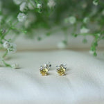 Load image into Gallery viewer, Ontique 925 Silver Lemon Chiffon Studs Earrings For Women
