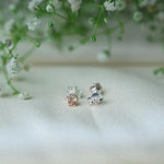 Load image into Gallery viewer, Ontique 925 Silver Apricot Orange Studs Earrings For Women
