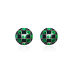 Load image into Gallery viewer, black-and-green-crisscross-stud-earrings

