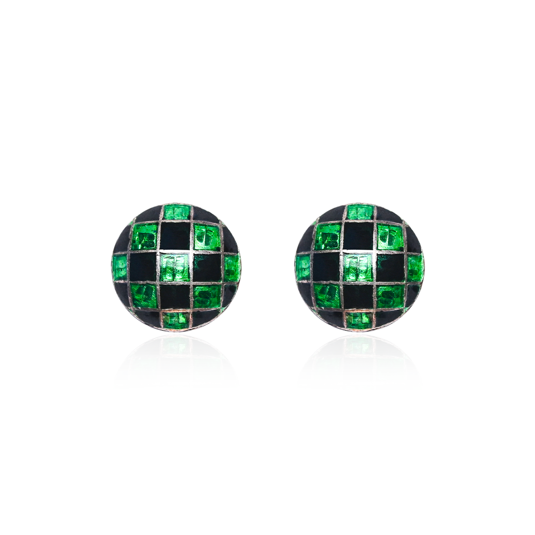 black-and-green-crisscross-stud-earrings
