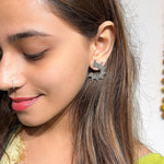 Load image into Gallery viewer, chaitra-oxidised-silver-earrings
