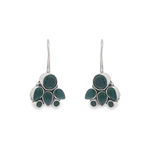 Load image into Gallery viewer, emerald-essence-silver-hook-earrings
