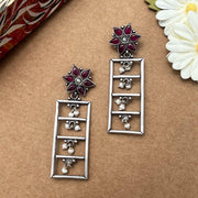 megh-mala-silver-oxidised-earrings