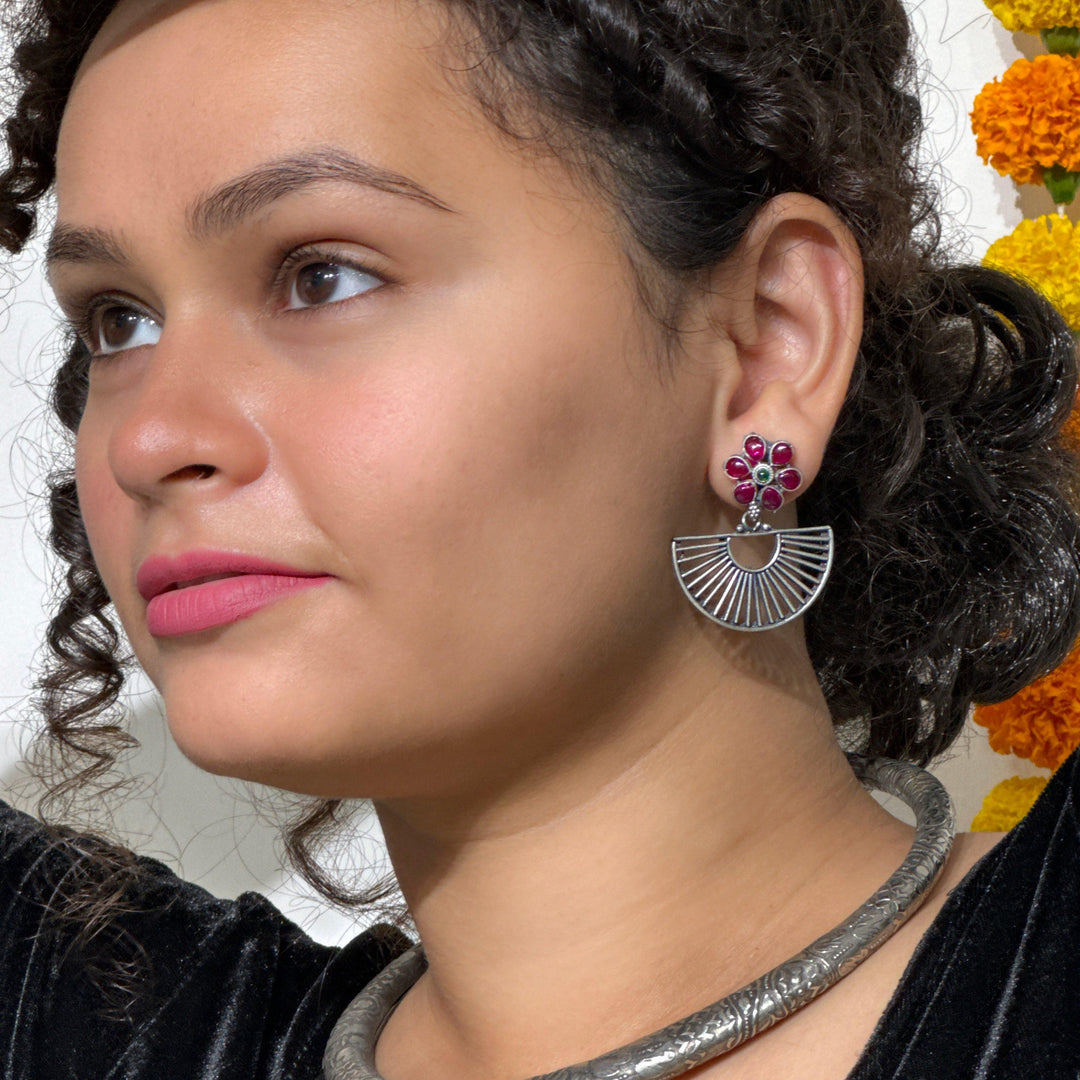 nirjara-silver-oxidised-earrings