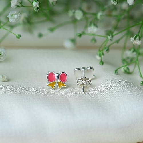 ontique-925-silver-bow-shaped-studs-earrings-for-kids