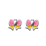 Load image into Gallery viewer, ontique-925-silver-bow-shaped-studs-earrings-for-kids
