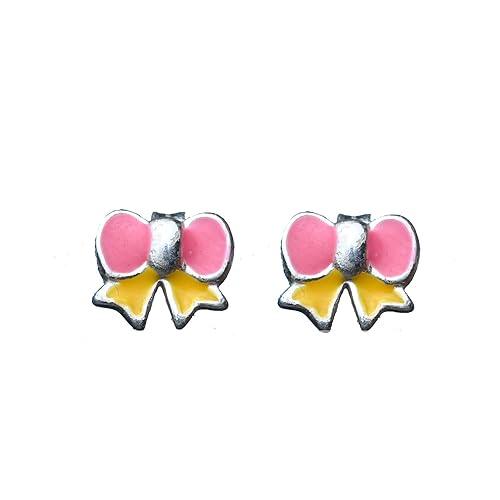 ontique-925-silver-bow-shaped-studs-earrings-for-kids