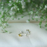 Load image into Gallery viewer, ontique-925-silver-lemon-chiffon-studs-earrings-for-women
