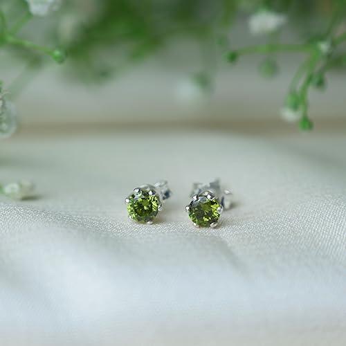 ontique-925-silver-olive-green-studs-earrings-for-women