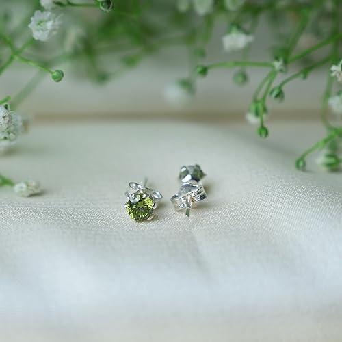 ontique-925-silver-olive-green-studs-earrings-for-women