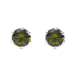 Load image into Gallery viewer, ontique-925-silver-olive-green-studs-earrings-for-women

