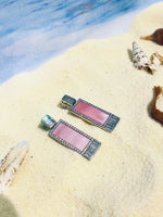 Load image into Gallery viewer, pink-crystal-charm-mop-silver-earrings
