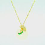 Load and play video in Gallery viewer, Tulip Curve Golden Sterling Silver Pendant Chain
