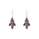 Load image into Gallery viewer, ruby-hue-silver-hook-earrings
