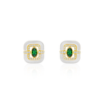 Load image into Gallery viewer, urban-mother-of-pearl-silver-stud-earrings-gold
