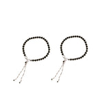 Load image into Gallery viewer, Pure Chandi Black Bead Crystal Nazariya - Adjustable Size, One Pair
