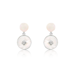 Load image into Gallery viewer, white-globe-mop-silver-drop-earrings
