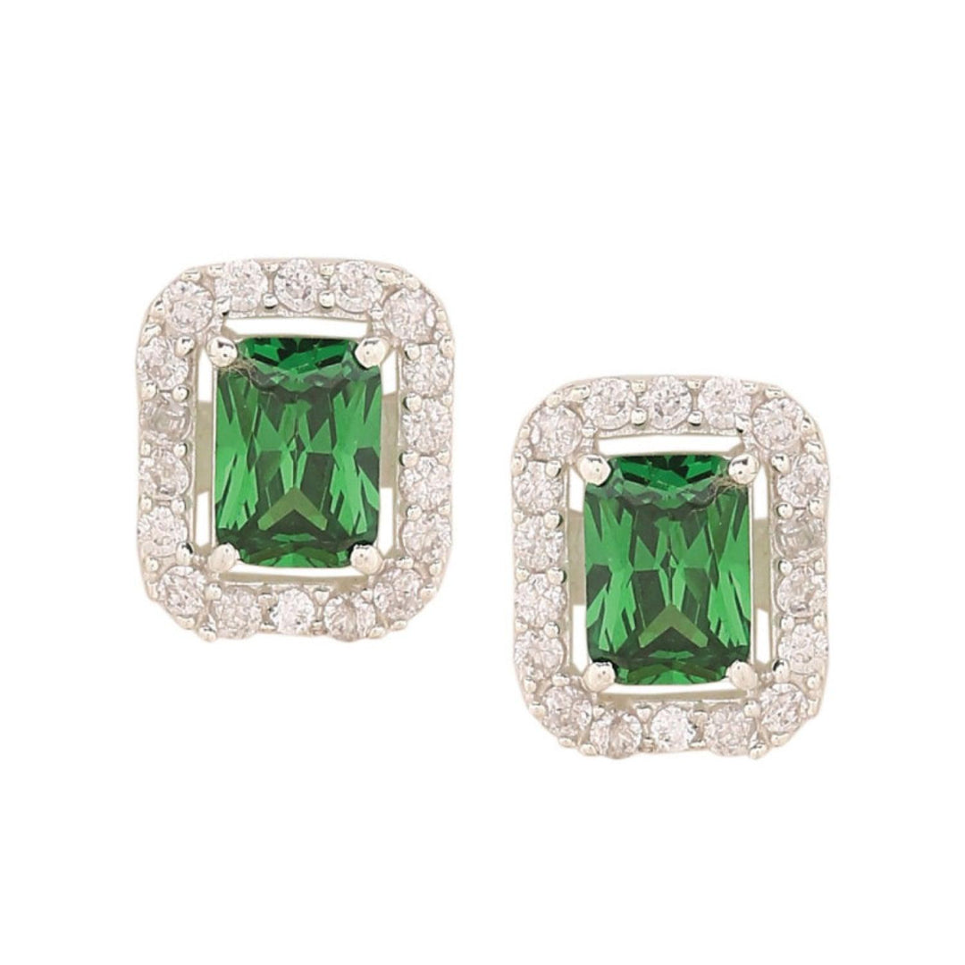 Oh so green Diamond Stud Earrings