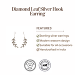 Load image into Gallery viewer, Diamond leaf Silver Hook Earrings
