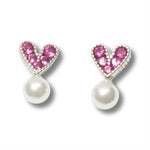 Load image into Gallery viewer, Carmine Hearty pearl Stud Earrings
