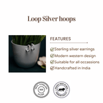 Load image into Gallery viewer, Loop Silver Hoop Earrings
