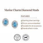 Load image into Gallery viewer, Marine charm diamond Stud Earrings for Women
